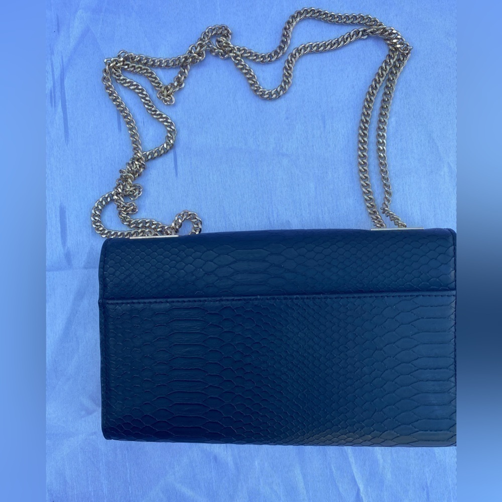 Aldo Clench Purse Black Snakeskin - Picture 2 of 15